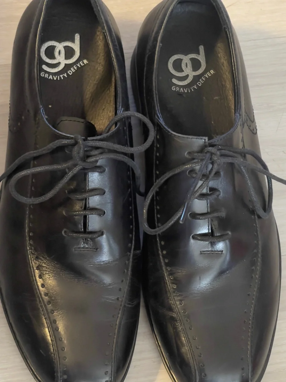 Gravity Defyer Men's Black Leather Oxford Dress Shoes